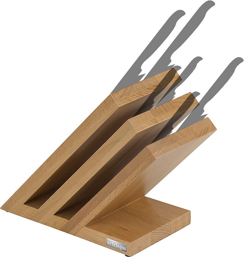 Bloque para cuchillos magnético Venezia 3, de madera de haya
