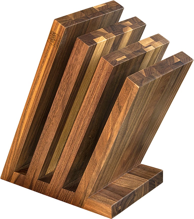 Bloque para Cuchillos magnético Venezia 4, de madera de nogal