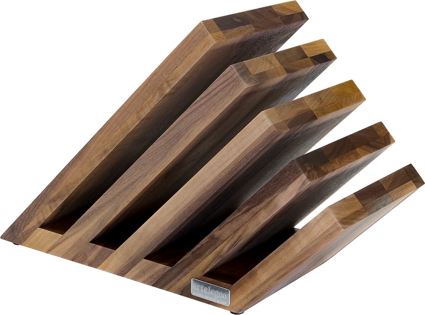 Bloque para Cuchillos magnético Venezia 5, de madera de nogal