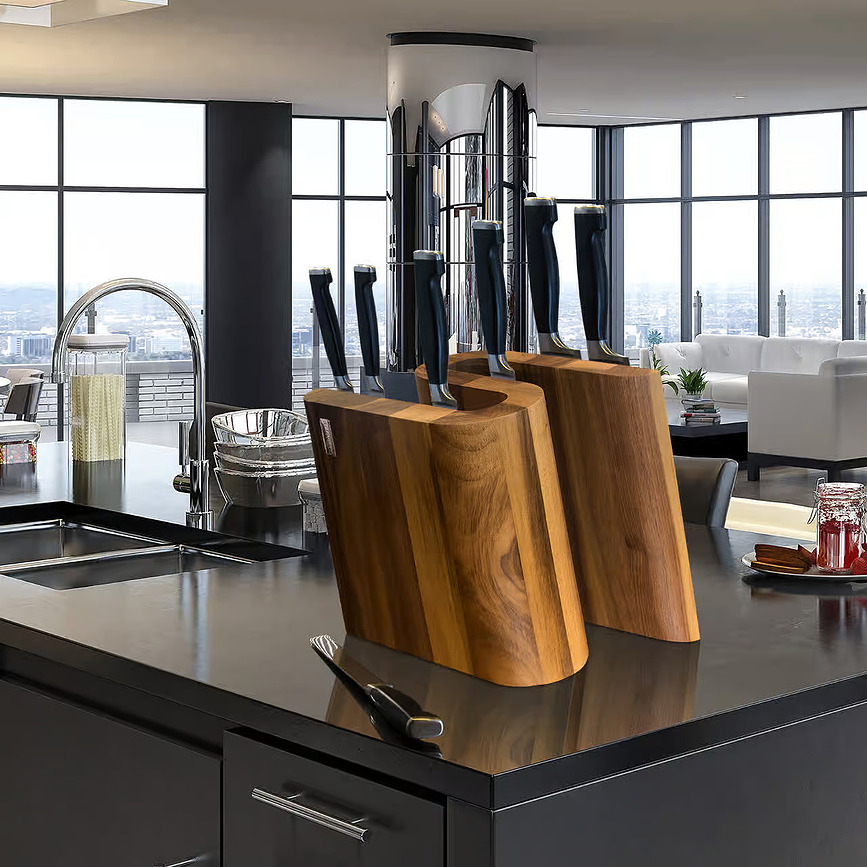 Grand Prix S Bloc à Couteaux magnétique, en bois de noyer