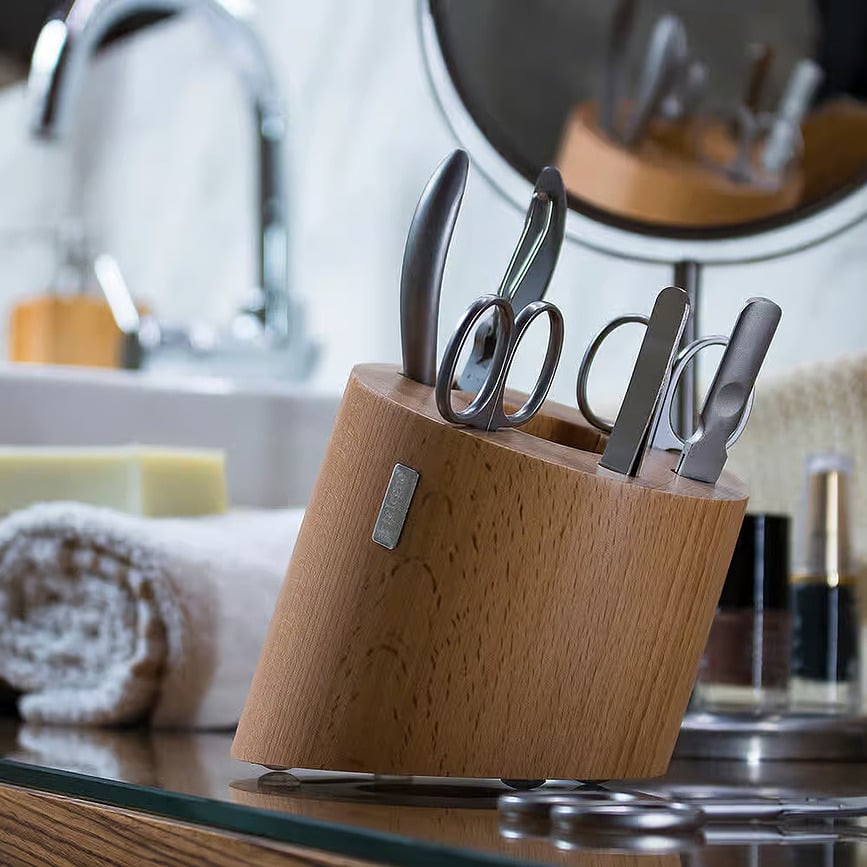 Organizador de madera de nogal Artelegno, redondo, para accesorios de manicura