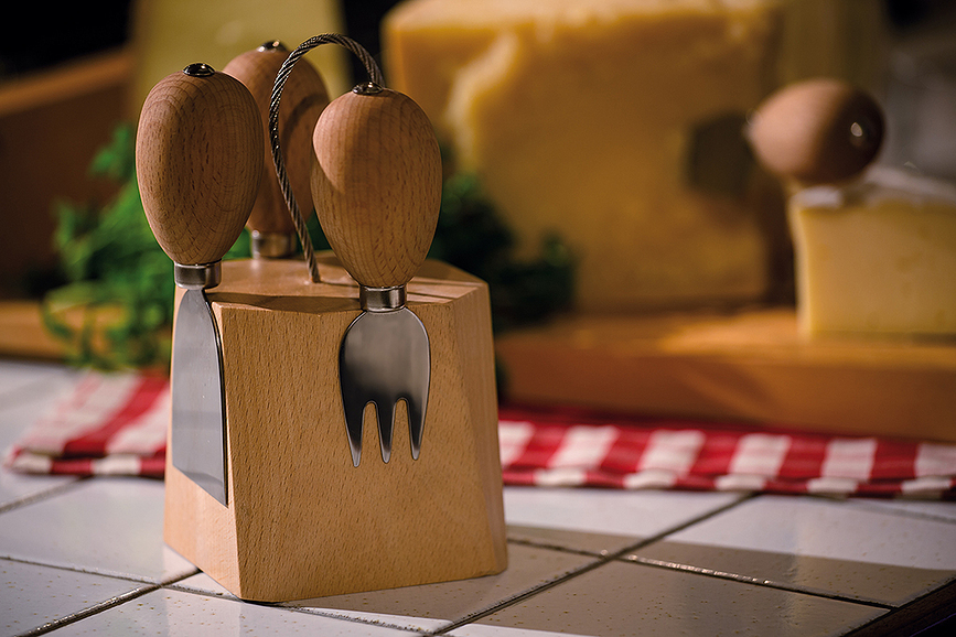 Parma Set de Couverts à Fromage avec support, Set 5 pièces