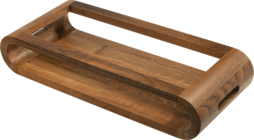 Vasd Plateau de Service 37 cm, en bois de noyer