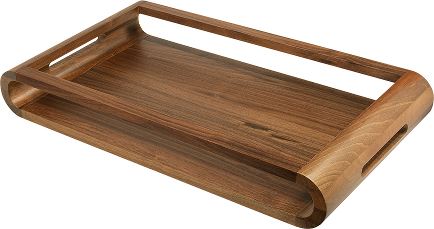 Vasd Plateau de Service, 49 cm, en bois de noyer