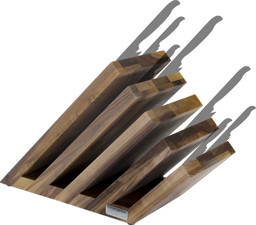 Venezia 5 Blok za nože magnetni, iz orehovega lesa