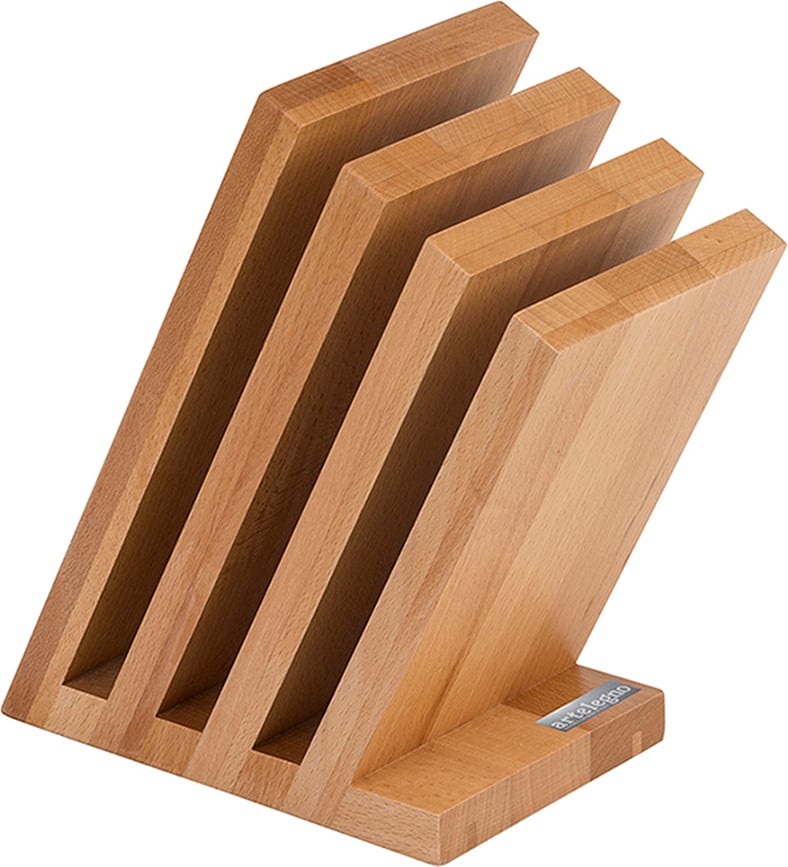 Venezia Bloc à Couteaux magnétique, en bois de hêtre, pour 4 couteaux