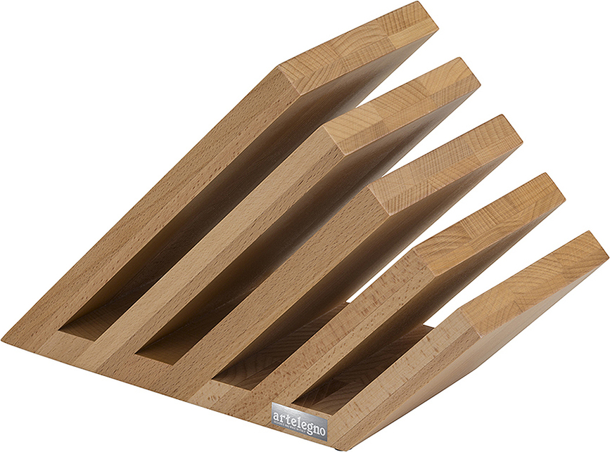 Venezia Bloc à Couteaux magnétique, en bois de hêtre, pour 5 couteaux