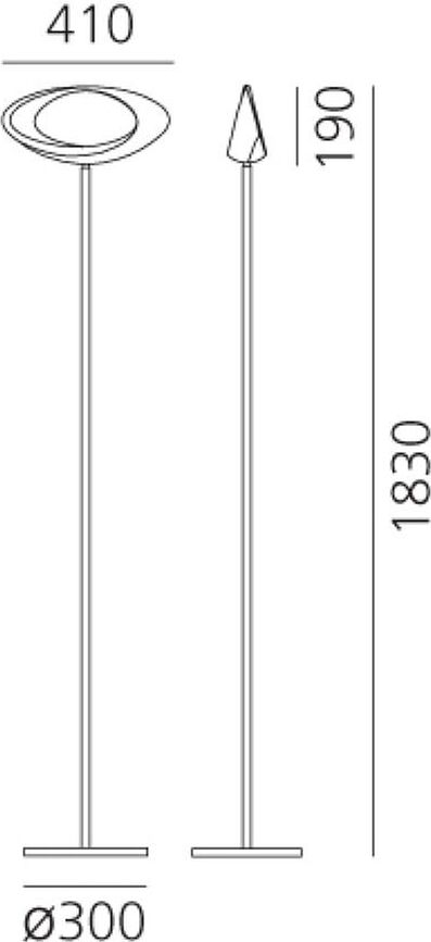 Cabildo Stoječa svetilka, 3000K, 183 cm, bela