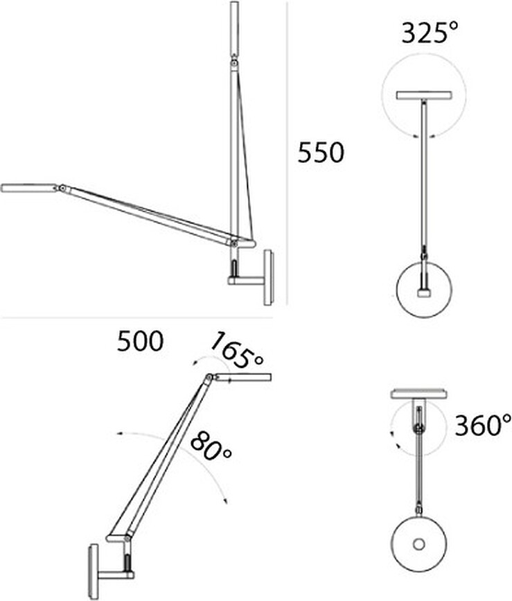 Demetra Micro Lampa zidna LED 3000 K crna