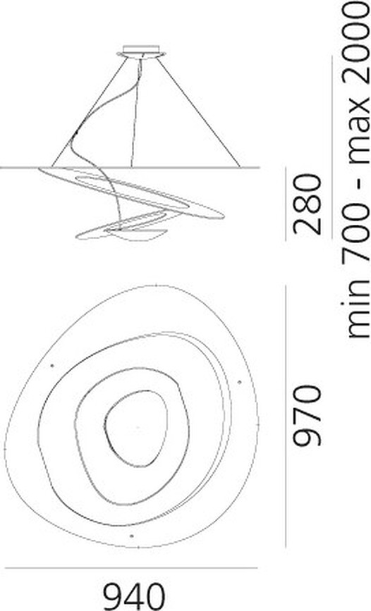 Pirce Φωτιστικό Κρεμαστό LED, 3000 K, χρυσό