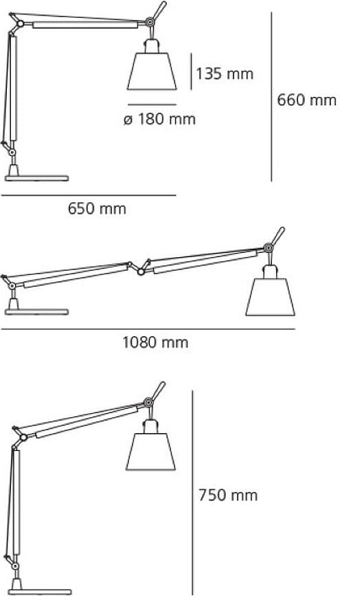 Tolomeo Lampe de Bureau, gris clair
