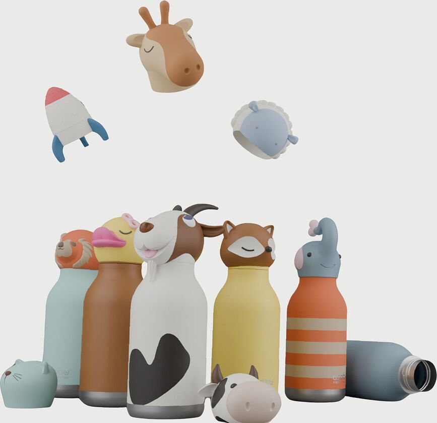 Bestie Animal Bear termoflaske med sugerør 460 ml