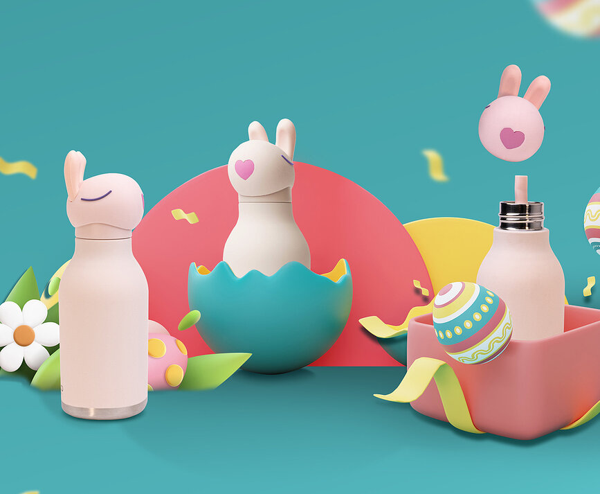 Bestie Animal Bear termoflaske med sugerør 460 ml