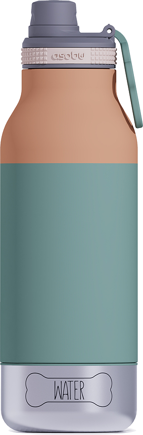 Bottiglia con ciotole per cane 3in1 Buddy 1 l, verde pastello