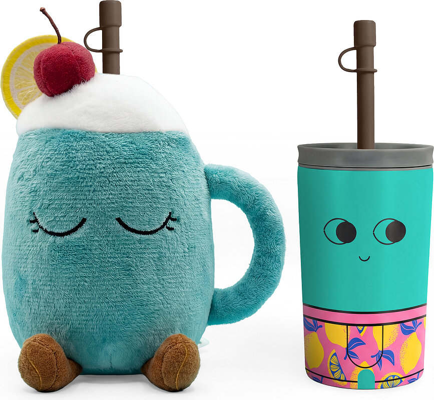 Fuzzie Brewster Thermosfles in pluche etui 360 ml