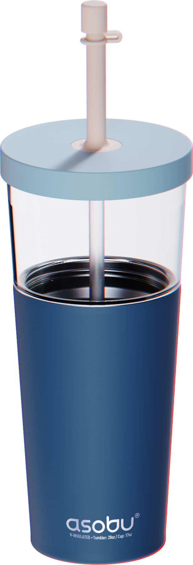 Marina Thermobecher mit Strohhalm 850 ml, pastellblau