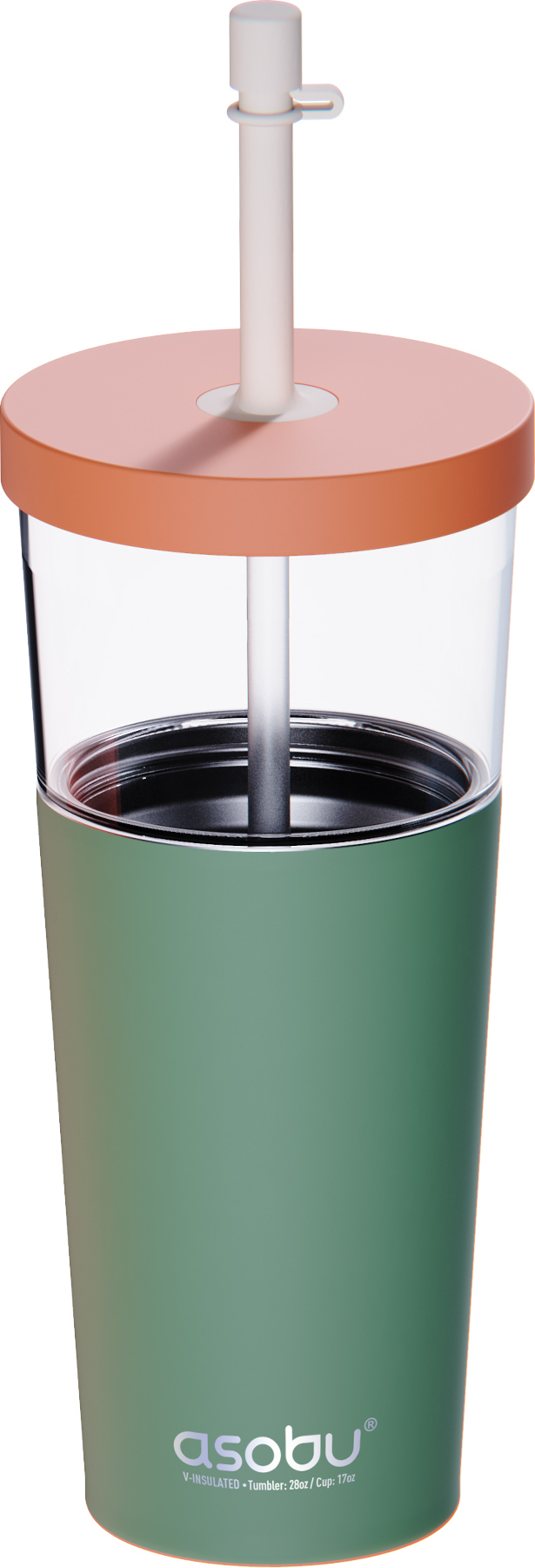 Marina Thermobecher mit Strohhalm 850 ml, pastellgrün