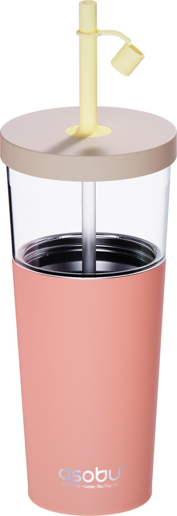 Marina Thermobecher mit Strohhalm 850 ml, pastellorange