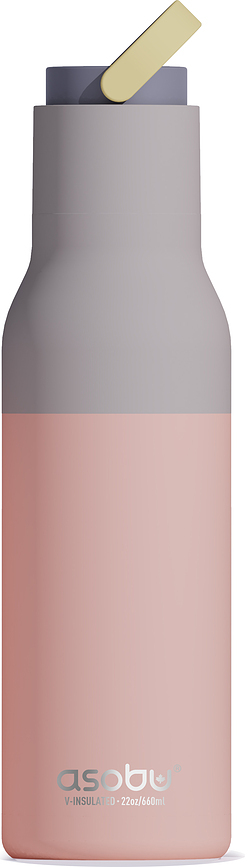 Metro termoflaske med sugerør 600 ml, pastelrosa