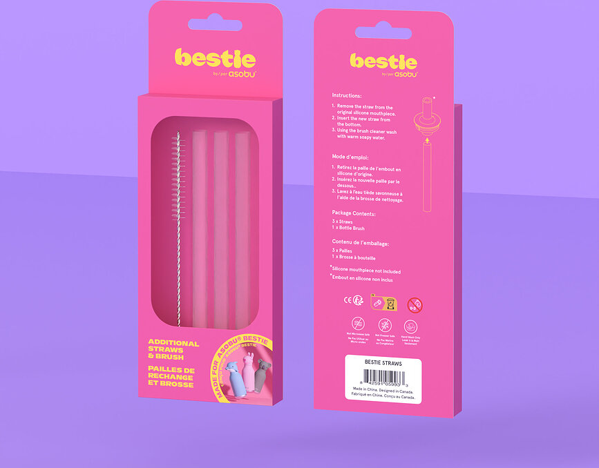 Set de pailles Bestie 360 ml, 4 pièces