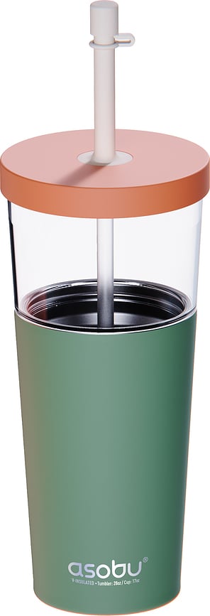 Термо чаша със сламка Marina 850 ml, пастелно зелена