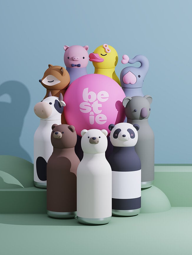 Термопляшка Bestie Black Sheep зі соломинкою, 460 мл