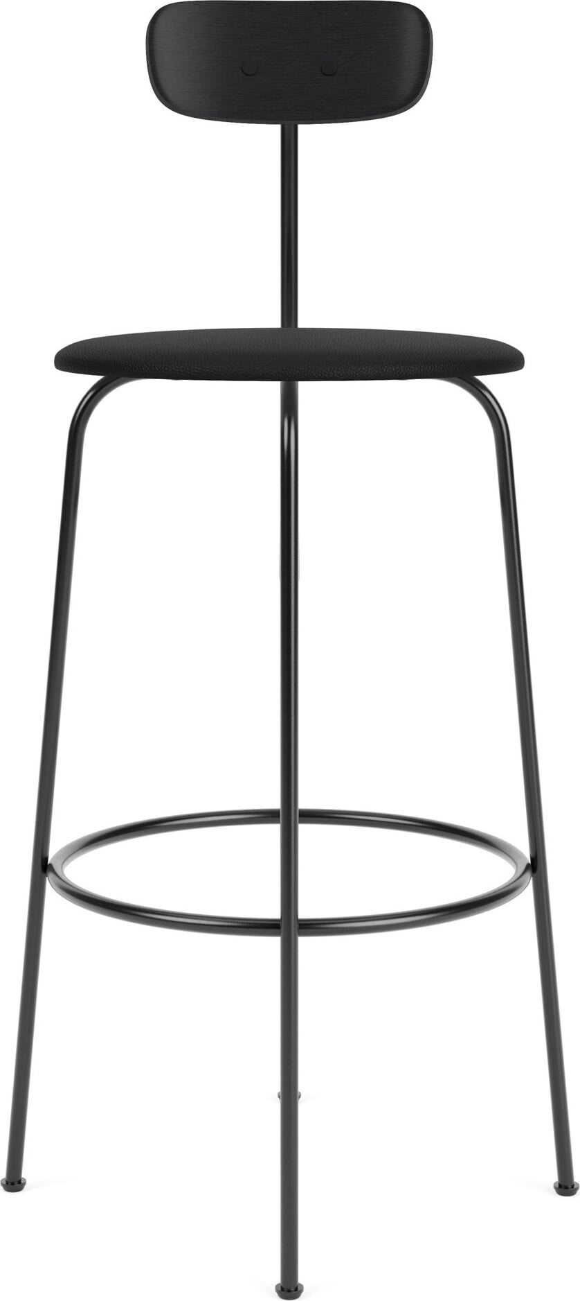 Afteroom Barstuhl 101 cm schwarz Rückenlehne schwarze Eiche Ledersitz