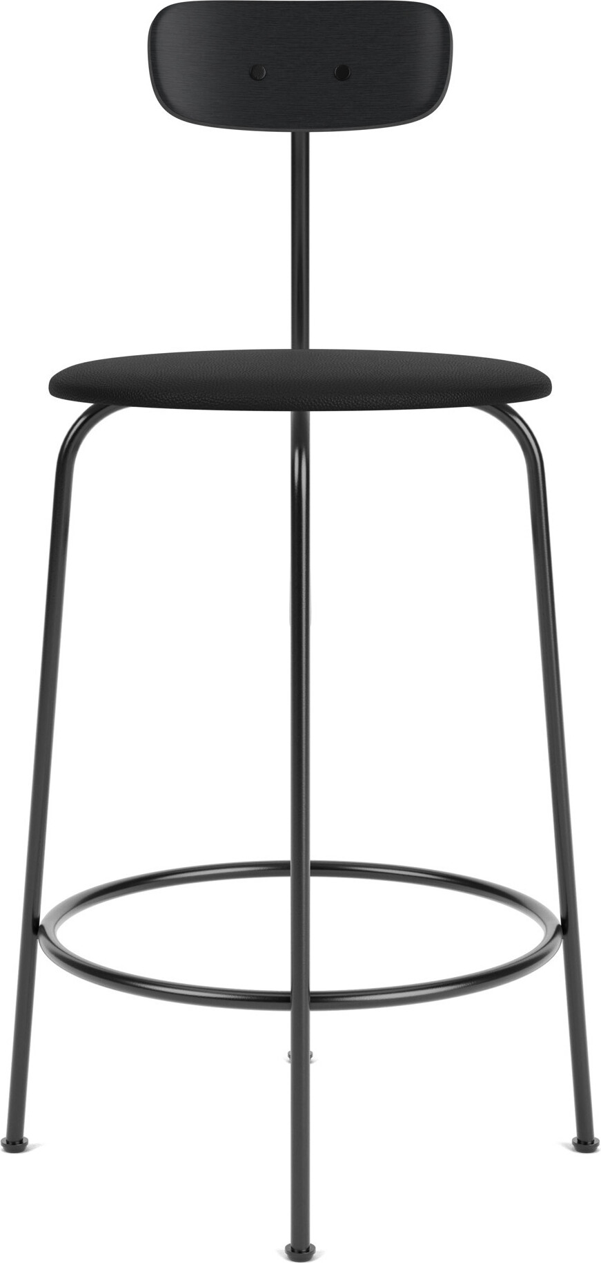 Afteroom Barstuhl 92 cm schwarz Rückenlehne schwarze Eiche Ledersitz
