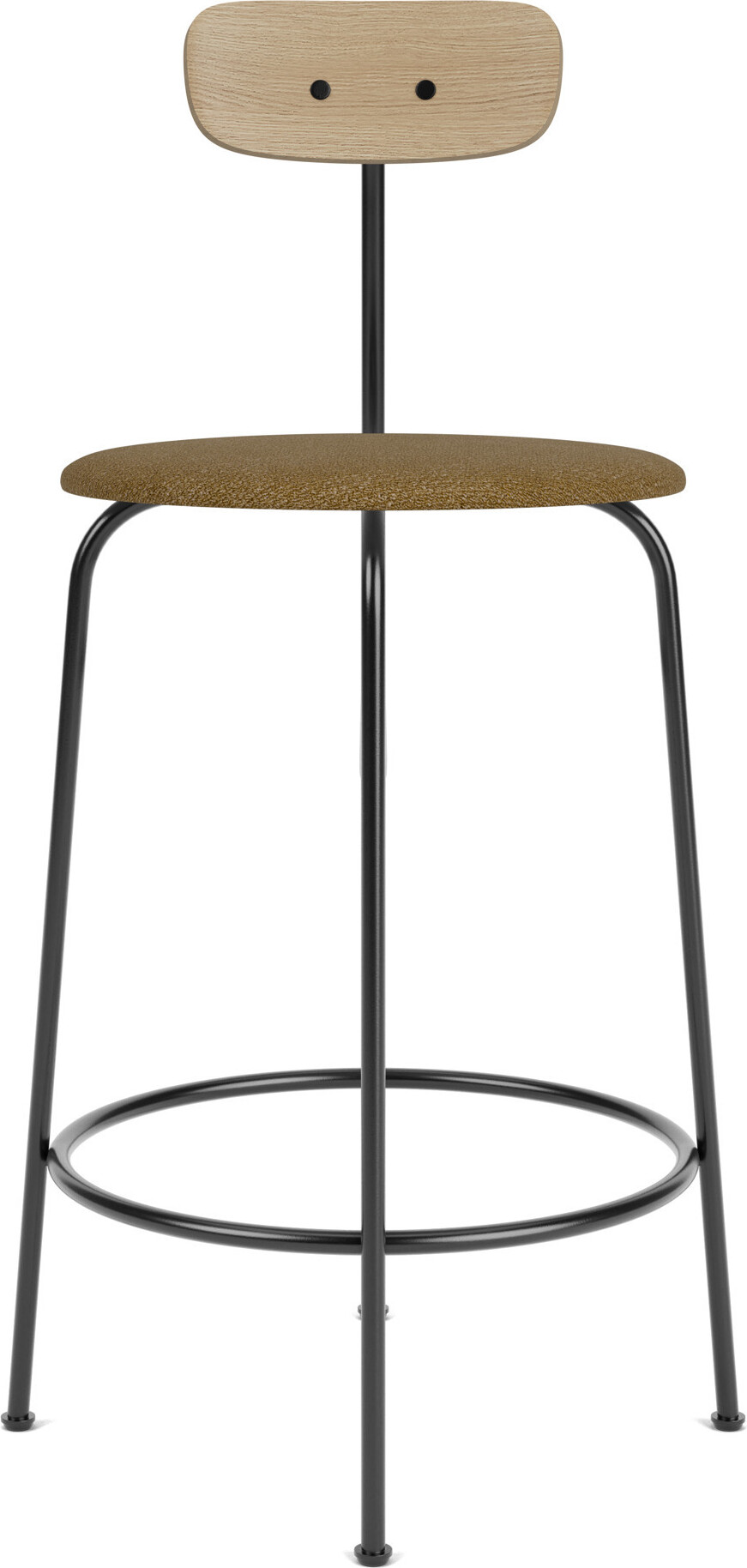 Afteroom Bouclé Barstuhl 92 cm beige Rückenlehne helle Eiche mit gepolstertem Sitz