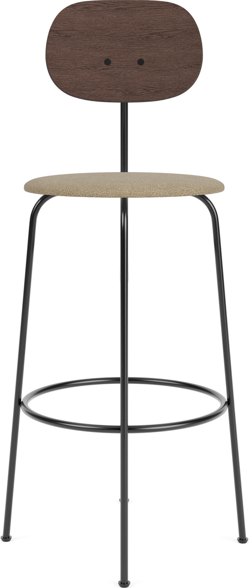 Afteroom Plus Bouclé Barstuhl 107,5 cm beige Rückenlehne dunkle Eiche mit gepolstertem Sitz