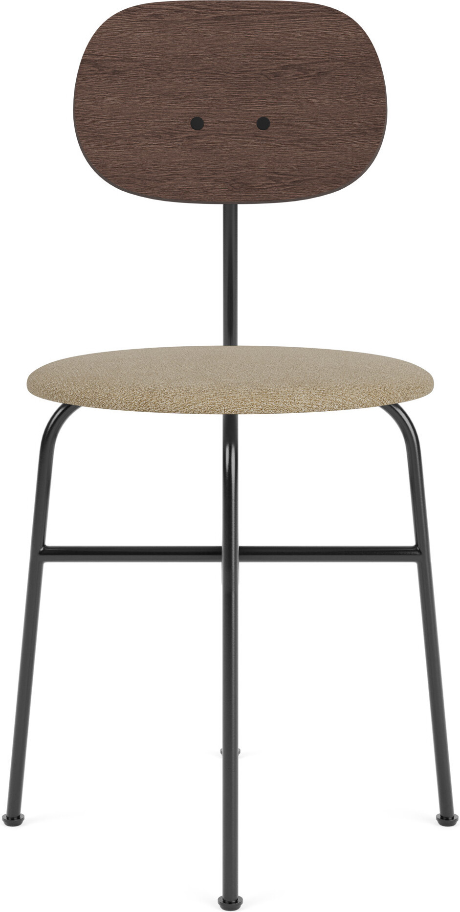 Afteroom Plus Bouclé Stuhl 80 cm beige Rückenlehne dunkle Eiche mit gepolstertem Sitz