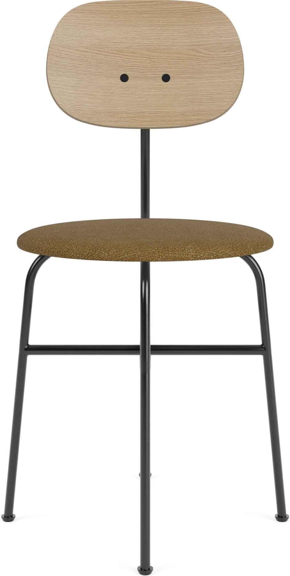 Afteroom Plus Bouclé Stuhl 80 cm beige Rückenlehne helle Eiche mit gepolstertem Sitz