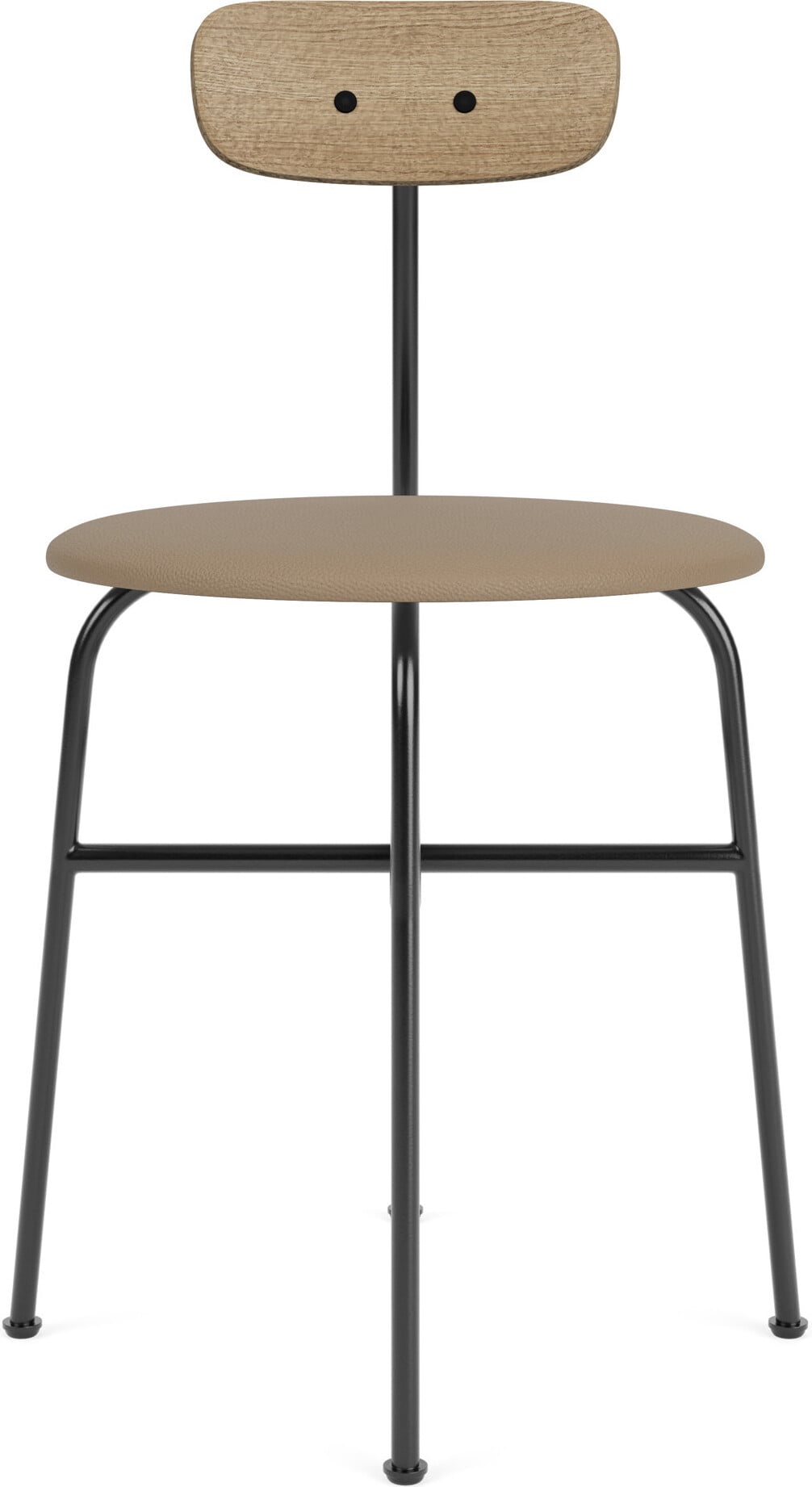 Afteroom Stuhl 75 cm braun Rückenlehne helle Eiche Ledersitz