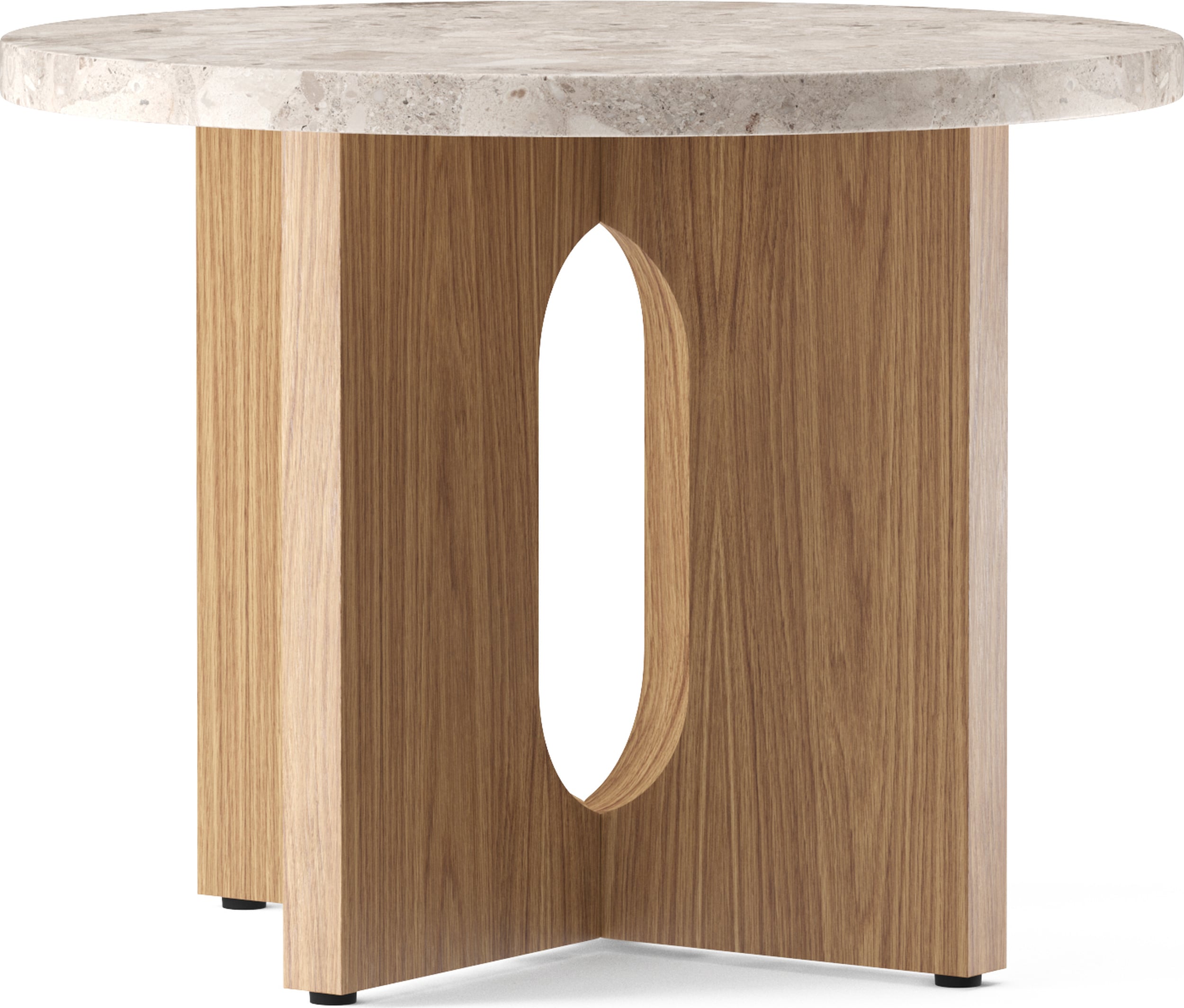 Androgyne Beistelltisch 50 cm Eiche mit Steinplatte