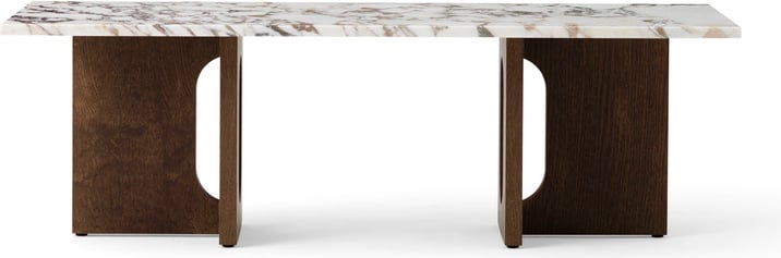Androgyne Calacatta Viola Kaffeetisch 120 cm dunkle Eiche mit Marmorplatte