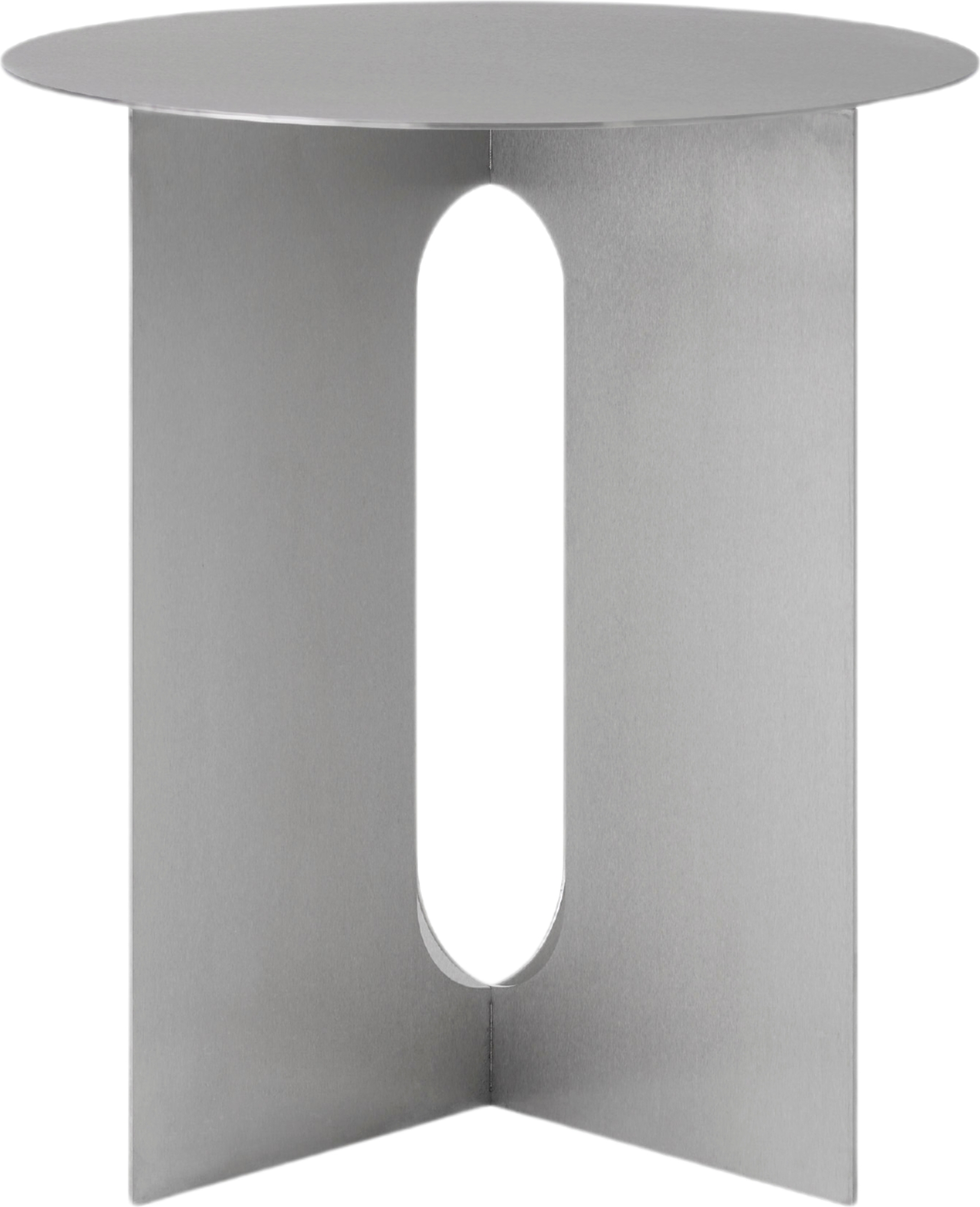 Androgyne Kaffeetisch gebürsteter Stahl