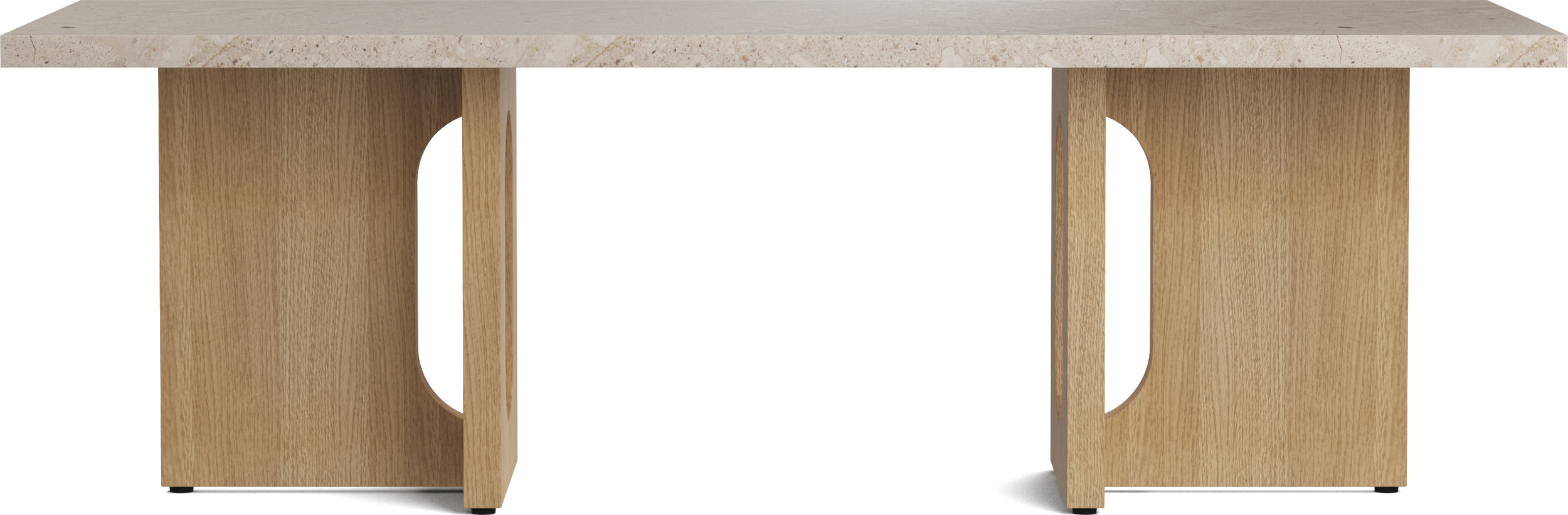 Androgyne Kunis Breccia Kaffeetisch 120 cm Eiche mit Steinplatte