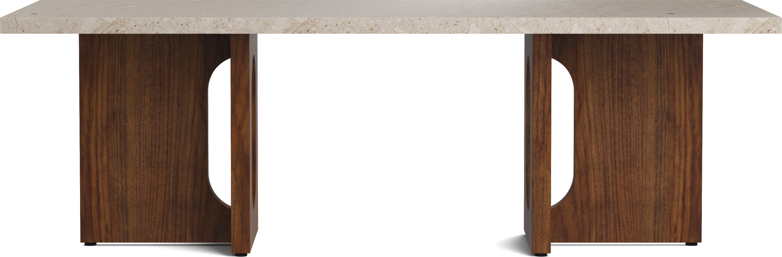 Androgyne Kunis Breccia Kaffeetisch 120 cm Nuss mit Steinplatte