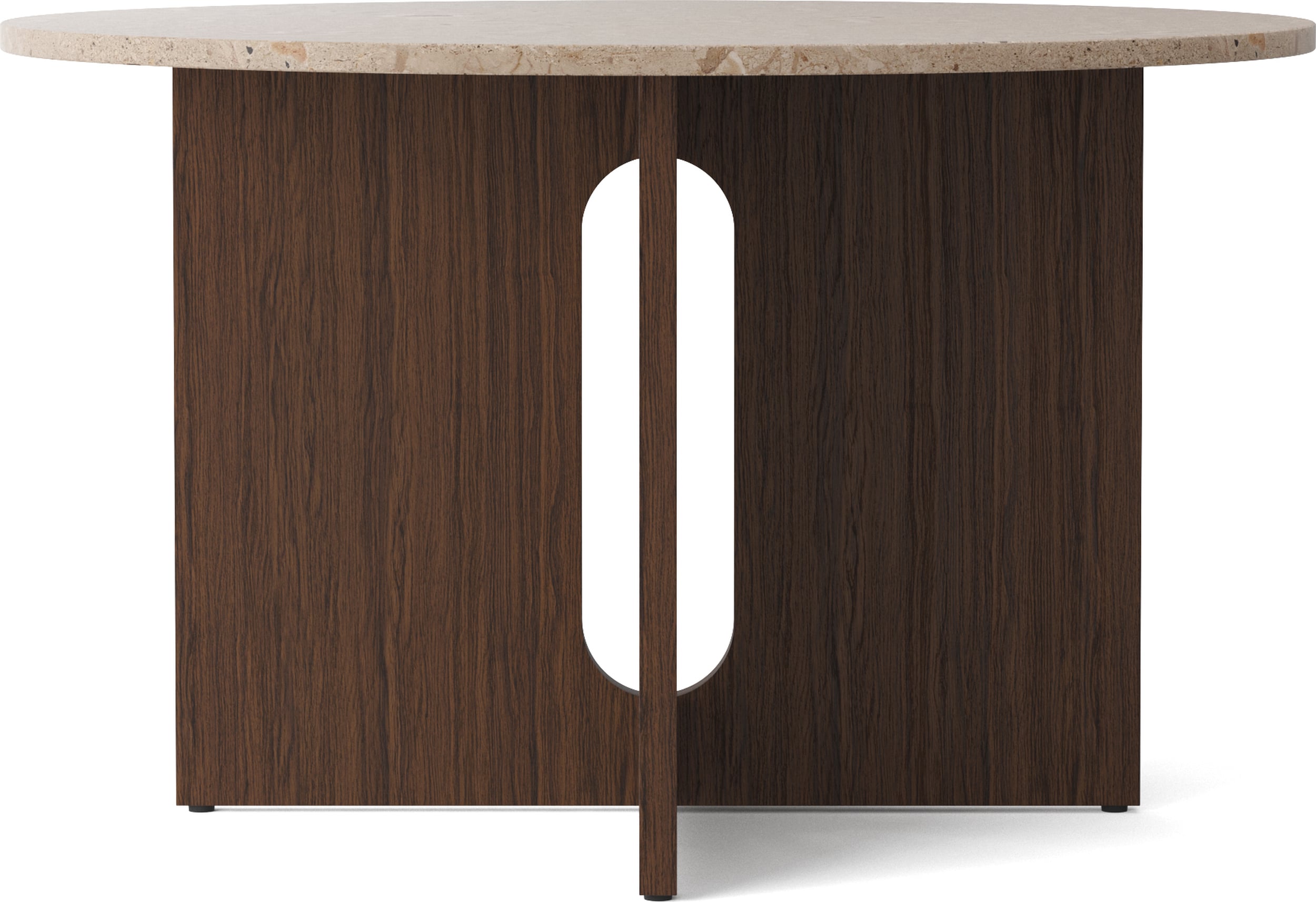 Androgyne Kunis Breccia Tisch 120 cm dunkle Eiche mit Steinplatte