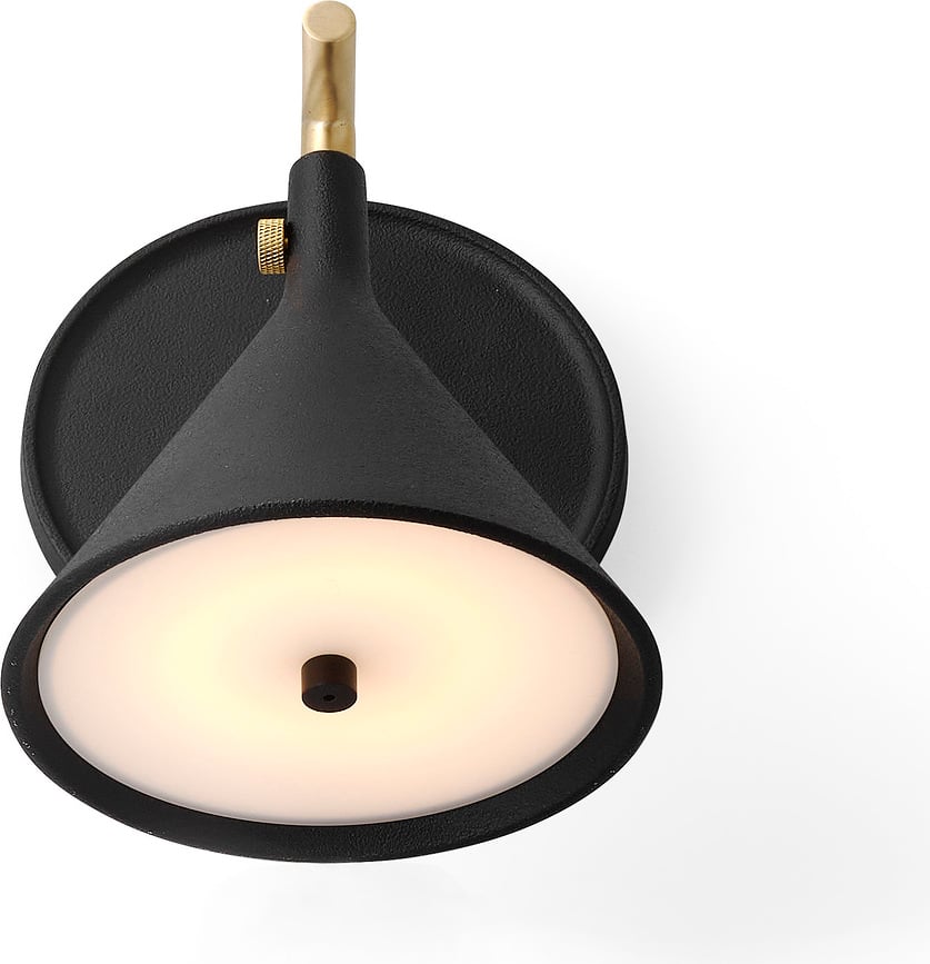 Aplique de Pared Cast, negro, con difusor de luz difusa