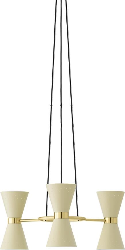 Araña Collector de tres luces, color crema