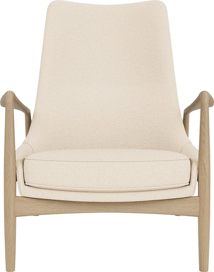 Atpūtas krēsls The Seal Lounge 92 cm, gaišs ozols, polsterēts, krēmkrāsas