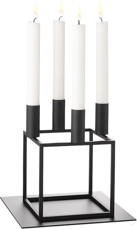 Base para portavelas Kubus 4, negra