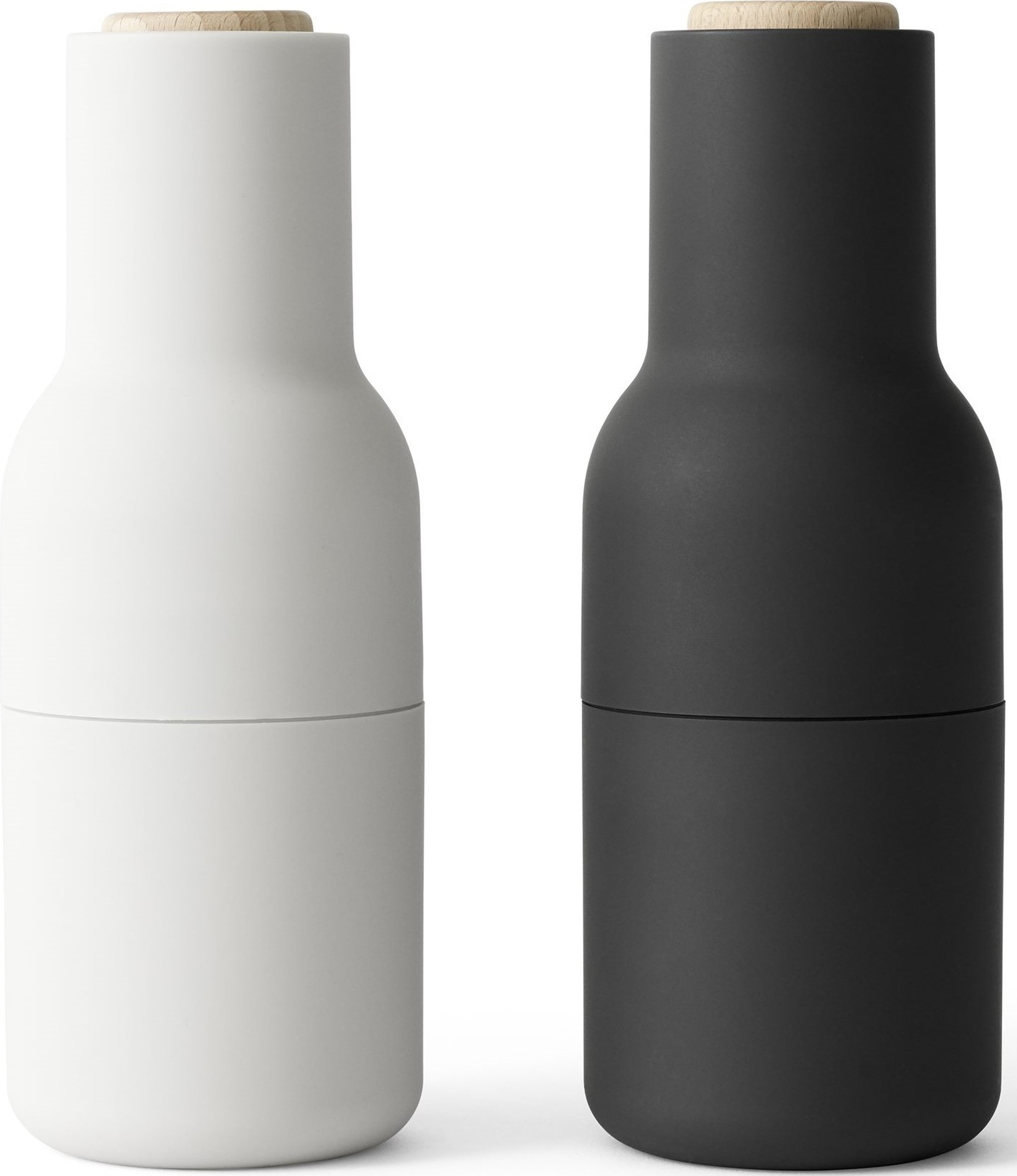 Bottle Grinder Beech Pfeffer-, Salz- oder Gewürzmühlen beige und dunkelgrau 2 St.