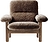 Brasilia Sheepskin Sessel braun auf Walnussbeinen