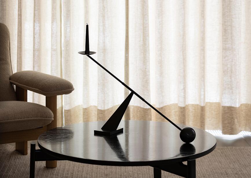 Candelabro para vela clásica Interconnect, 70 cm, marrón