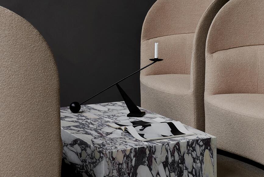 Candelabro para vela clásica Interconnect, 70 cm, marrón