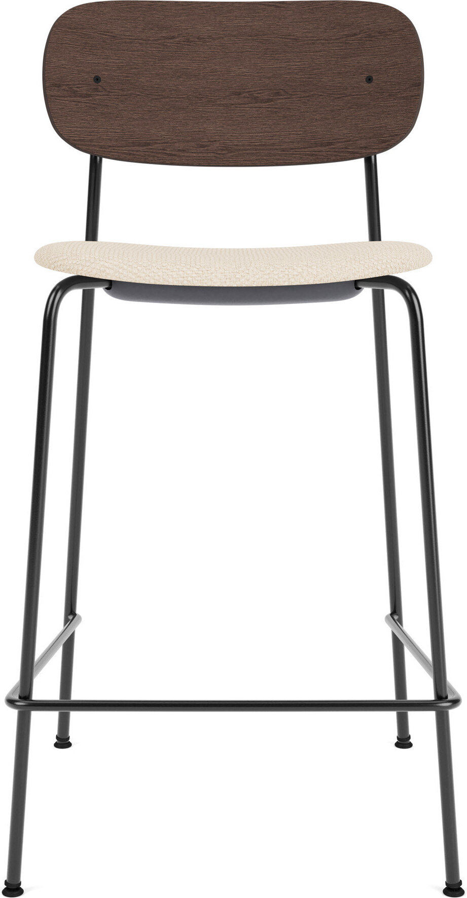 Co Barhocker 68,5 cm, dunkle Eiche, mit gepolstertem Sitz, creme