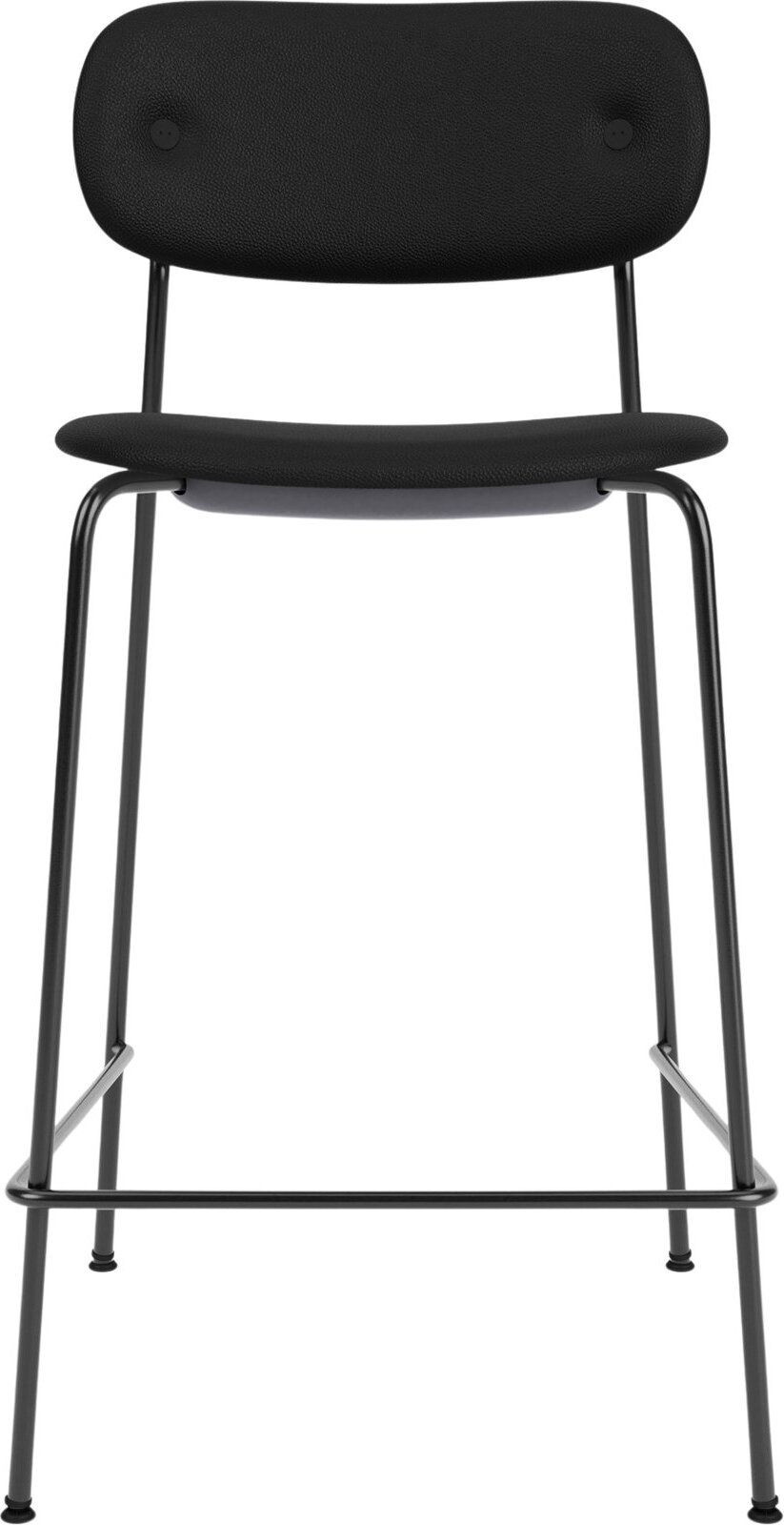 Co Barhocker 68,5 cm, schwarz, mit gepolstertem Ledersitz, schwarz