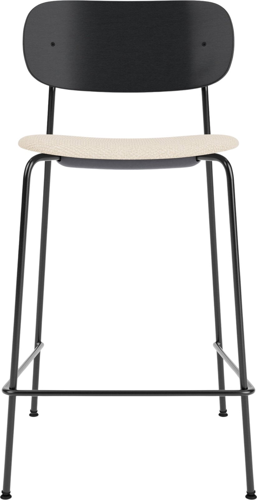 Co Barhocker 68,5 cm, schwarz, mit gepolstertem Sitz, creme